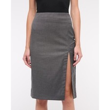 Abercrombie Fitch Grey Tailored Side Slit Midi Pencil Skirt NWT Small Petite