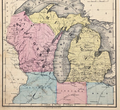 2 MAPS MICHIGAN - WISCONSIN Map Original UPPER PENINSULA 1848 & 1853 - Picture 5 of 7
