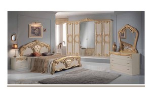 KRISTINA gold - Komplettes Schlafzimmermöbel-Set in Creme-Gold