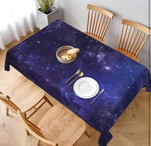Starry Night Galaxy Space Stars Sky Fabric Reusable Washable Tablecloth/Tapestry - Picture 8 of 16