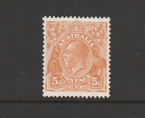 1926-30 KGV SMW PERF 13.5 5d BROWN "MINT UNHINGED" ASCS 126 $150.00 - Picture 1 of 2