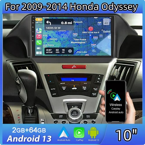 FOR 2009-2014 HONDA ODYSSEY CARPLAY CAR STEREO RADIO ANDROID 13 GPS NAVI BT 64GB