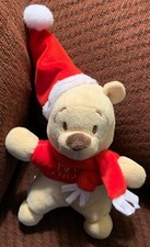 Disney Baby Winnie The Pooh My First Christmas Plush Light Up Cheeks Plays Music