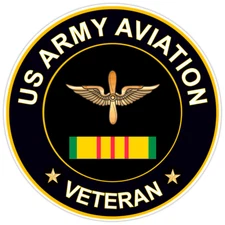 US Army Aviation Veteran Bumper Sticker Military Vinyl Soldier Decal 5"