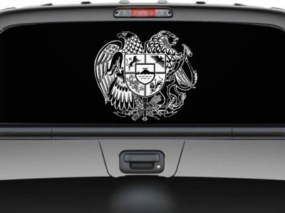 Armenian Coat Of Arms Symbol Logo Sign Car Truck SUV Laptop 10'' White