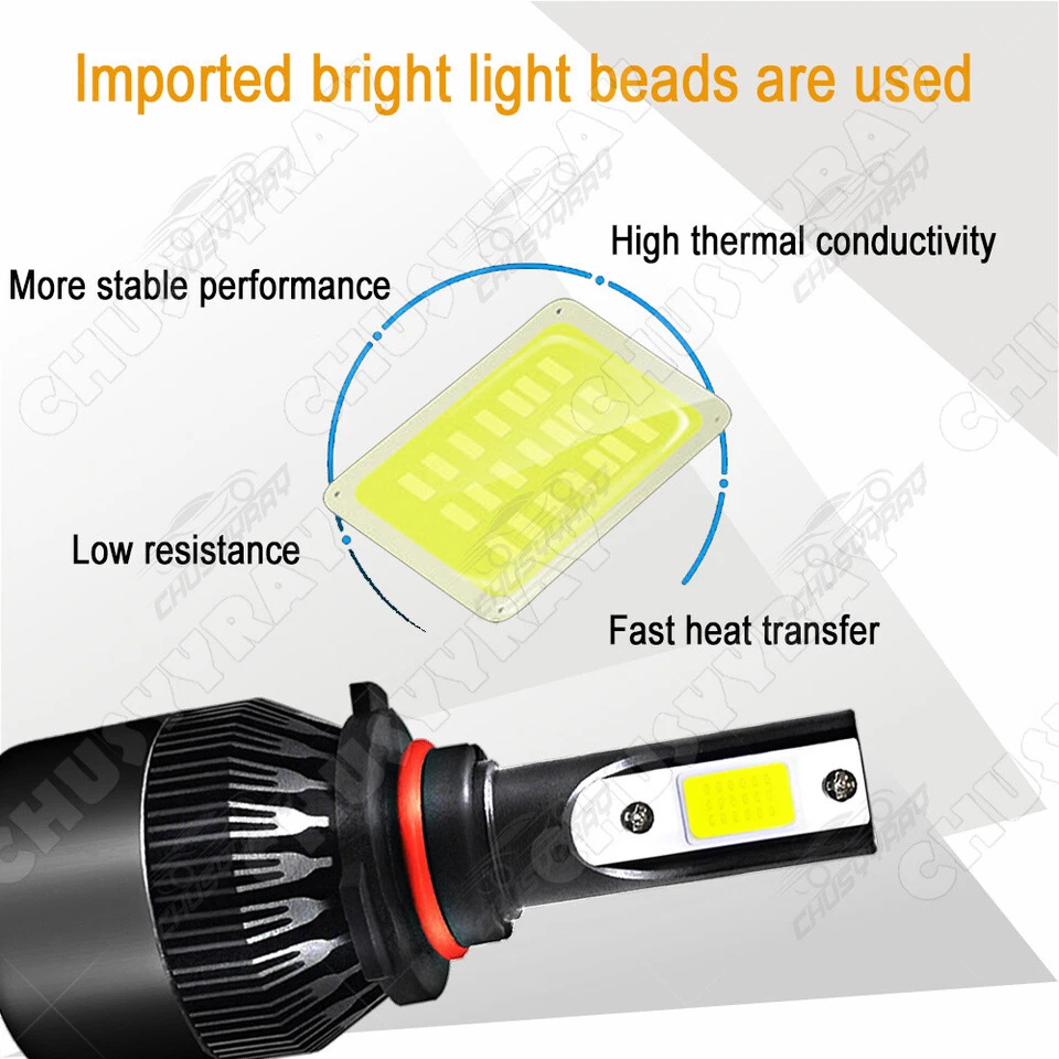 6Pcs For Ford Ranger 2019 2020 2021 LED Headlight Hi/Low+Fog Light Combo bulbs - Image 3 of 4