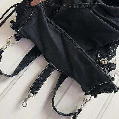 Tripp NYC Y2K Backpack Messenger Bag Purse Emo Black Hot Tripp NYC Y2K Backpack Messenger Bag Purse Emo Black Hot