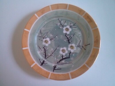 Vintage Japanese Lusterware Cherry Blossom design desert plates (4) and2 saucers
