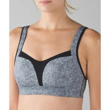 LULULEMON Ta Ta Tamer III High Support Sports Bra Rio Mist White Black Size 4