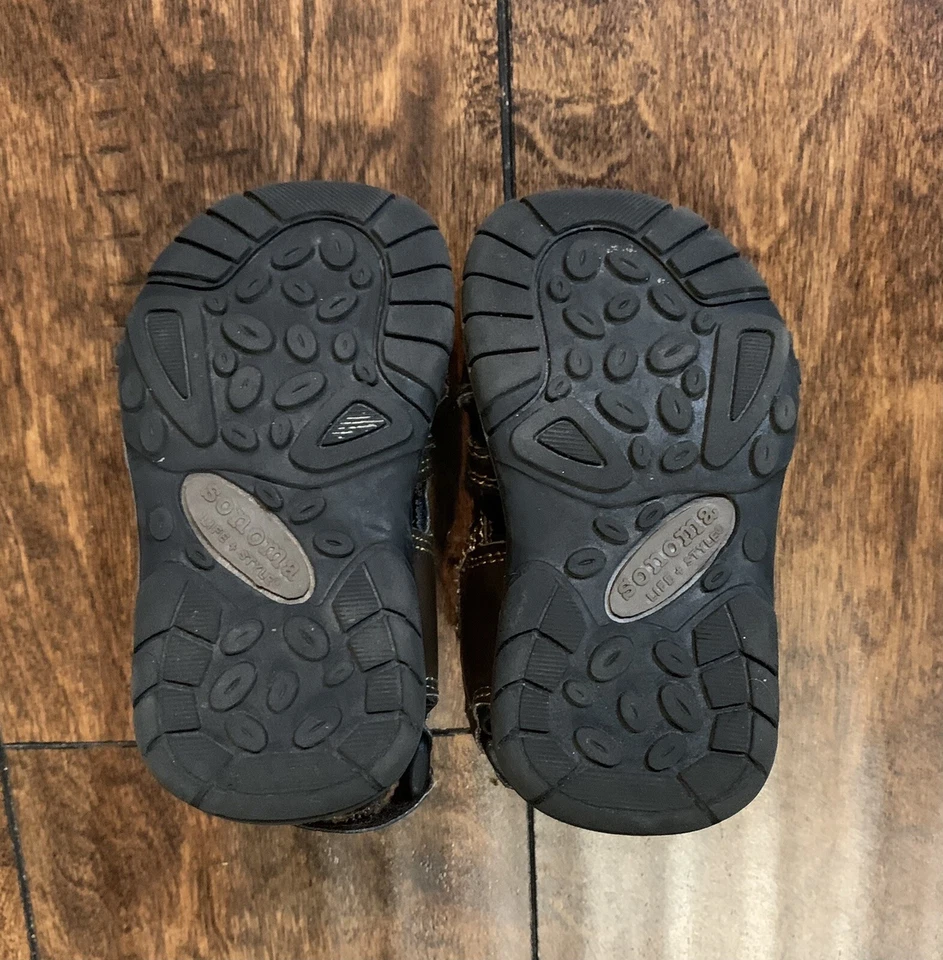 Sandalias Sonoma de cuero sintético marrón para niños pequeños talla 5M Kohls Foto 3 de 4