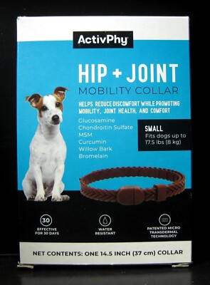ActivPhy Hip and Joint Mobility Collar For Small Dogs up to 17.5 Ibs EXP 08/2026