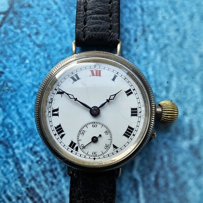 Vintage silbernes Borgel-Gehäuse Fontainemelon Trench Herrenuhr.