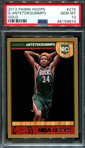 2013 Panini Hoops Gold Giannis Antetokounmpo #275 Rookie RC PSA 10