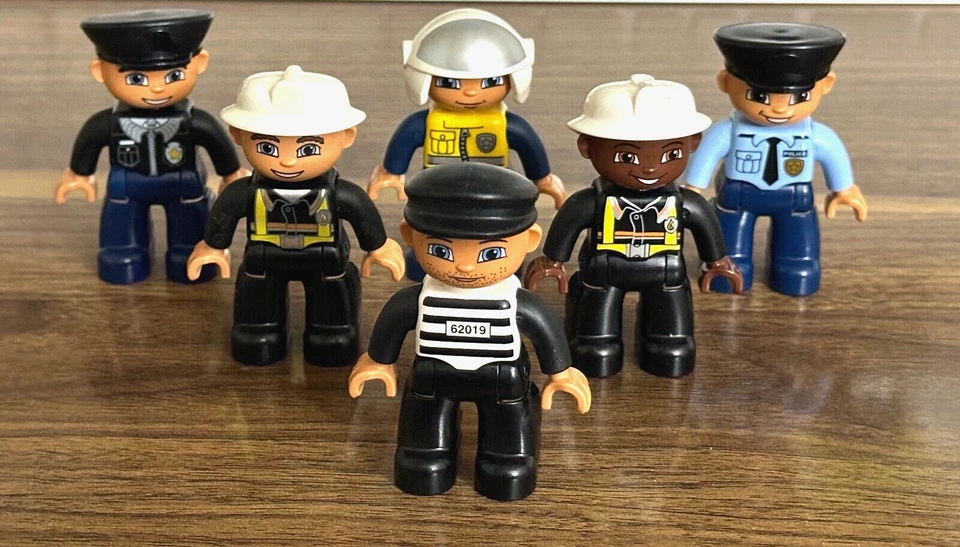 *Lote de 6* LEGO Duplo Figura Policía Bombero Bombero Ladrón *Todos diferentes* Foto 2 de 2