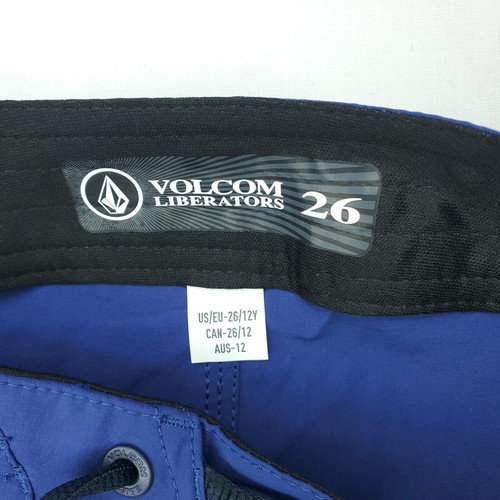 Volcom Vision Liberators Boardshorts Boys 12Y/26 Blue Red Colorblock Stretch - Picture 7 of 13