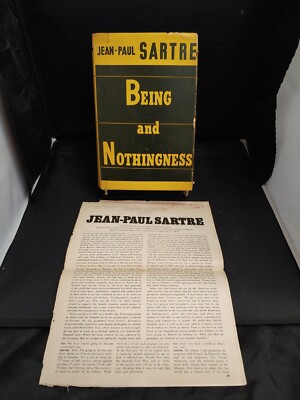 Jean-Paul Sartre Being and Nothingness 1956 HC DJ Philosophical Library 1st Ed.