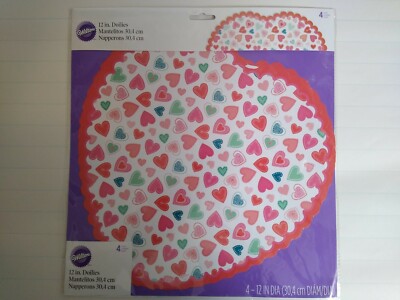 Wilton Doilies, 12-Inch, Hearts ''Do Something Sweet'', 4-Pack