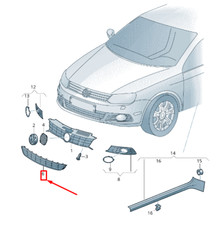 VW EOS 1F Kühlergrill unten vorne für Stoßstange 1Q0853671EQWA, NEU, ORIGINAL