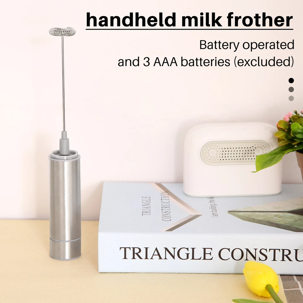 Milk Frother Handheld Three-Layer of Whisk- Battery Operated Electric Foam5632