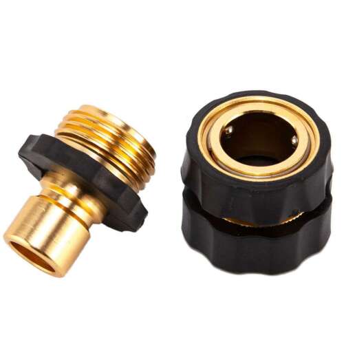 3/4'' Garden Hose Quick Connect Solid Brass Quick Connector Garden Hose Fitting - Picture 3 of 24