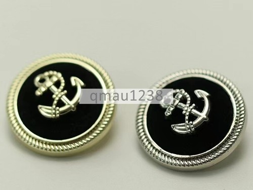 6PCS ANTIQUE 15MM-28MM METAL SHANK BUTTONS ANCHOR ROUND COAT BAG SEWING CRAFTS - Picture 7 of 16
