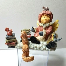 Christmas Little Angel Books Birds & Squirrel Poly Resin  Stocking Hanger Holder