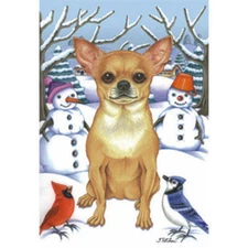 Chihuahua Winter Decorative Flag