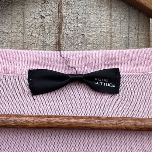 Kobe Lettuce Knit Sweater Cardigan Button Up Plain Long Sleeve Pink No Size - Picture 2 of 6