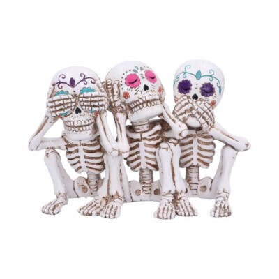 Drei Weise Calaveras Skelett Figur 20,3 cm See No Evil Speak No Evil