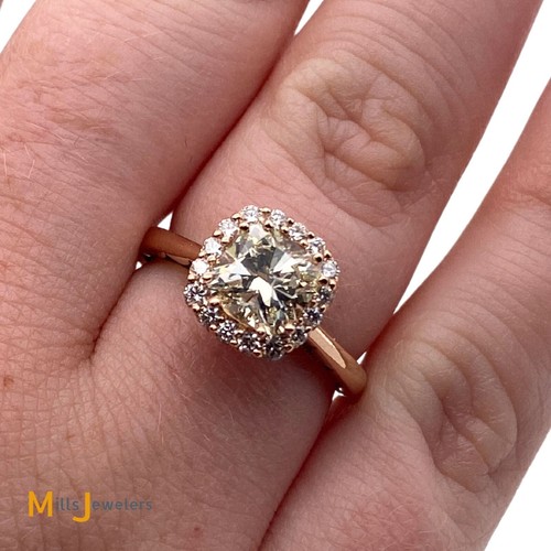 Tacori 18K Rose Gold 1.46ctw GIA-CERTIFIED Diamond Halo Engagement Ring Sz 5.25 - 第 3/15 張圖片