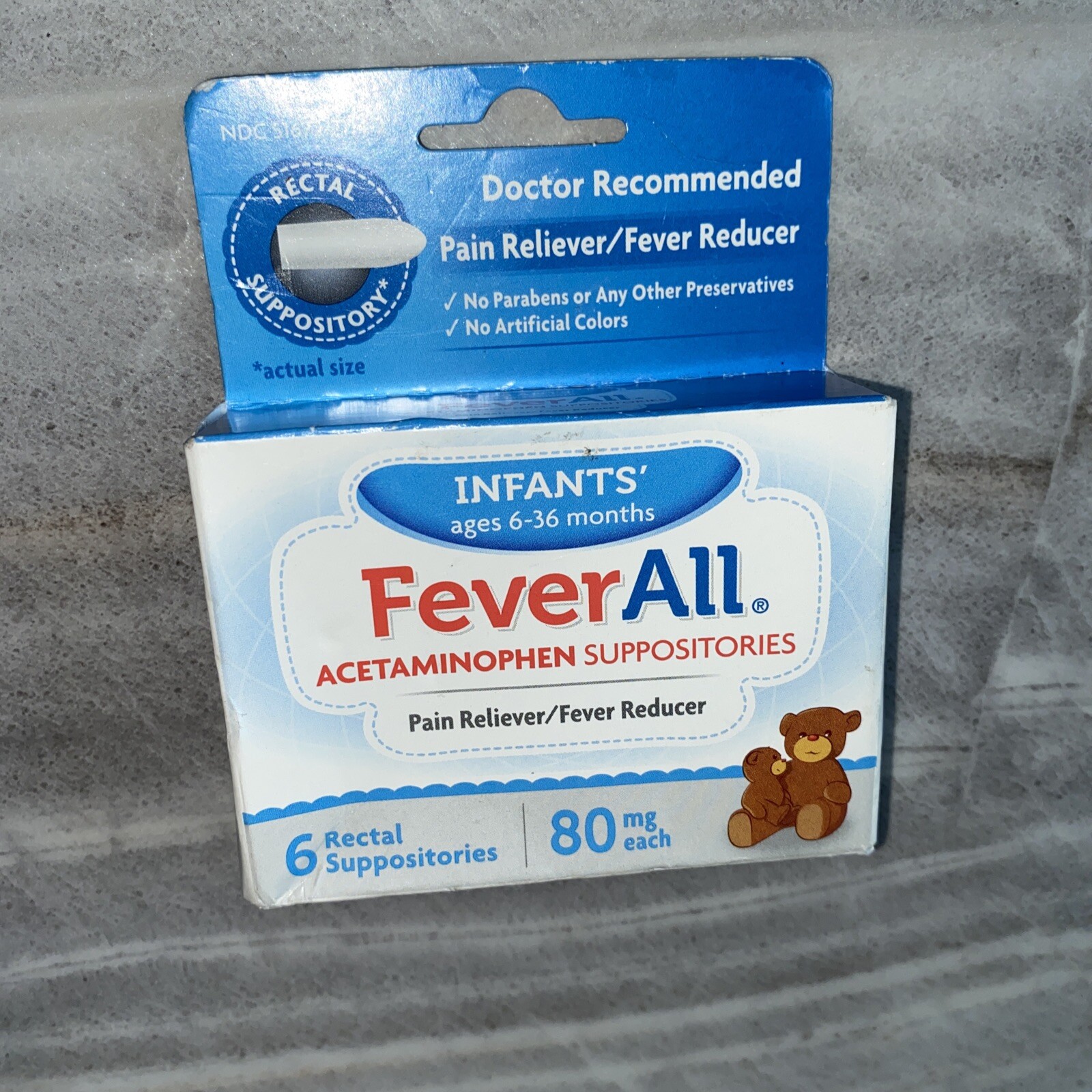 Infants' FeverAll Acetaminophen Suppositories 6 Ct 80mg ea Ages 636