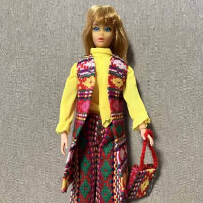 Vintage Barbie doll with colorful clothes and bag From Japan