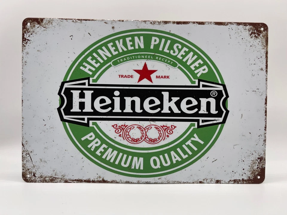 BLACKBEARD WAREHOUSE Blechschild Heineken 20x30cm Nostalgie Retro Reklame Vintage Deko Geschenk Bier