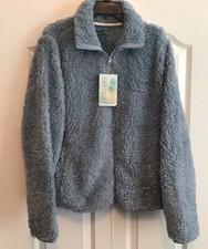 Reel Life Women’s Chancey Sherpa Full Zip Jacket Treble Hook Plams Blue Xl Nwt