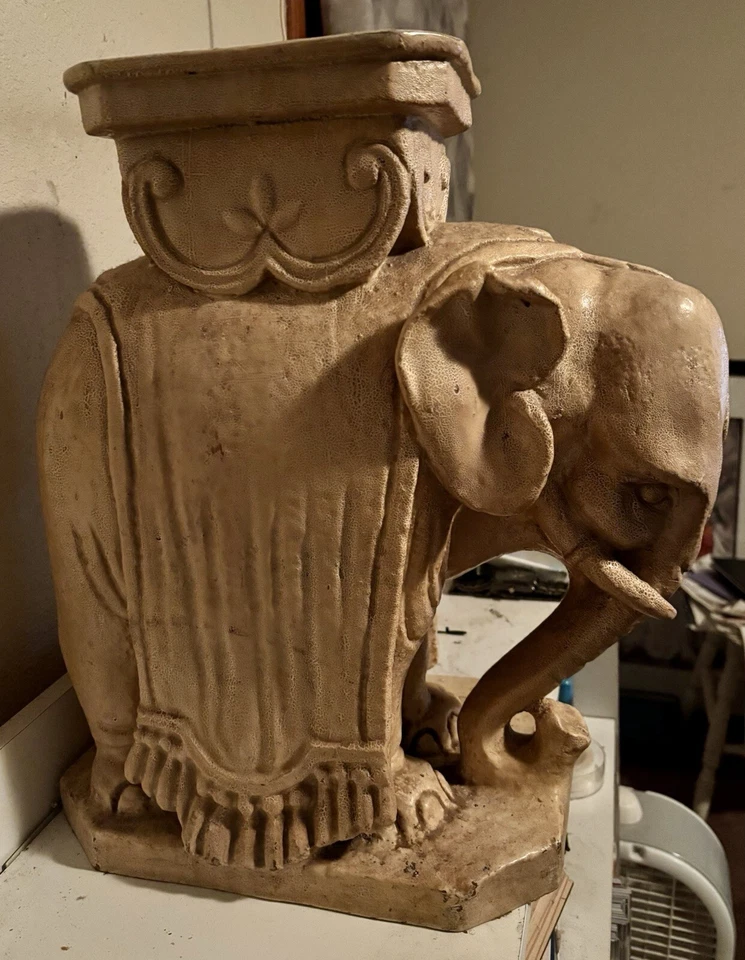 Extremely Rare 1950s Hollywood Regency Elephant Side Table, Plant Stand, Etc  - Image 2 of 4