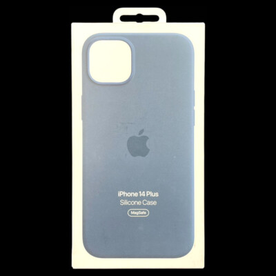 Genuine Original Apple iPhone 14 Plus Silicone MagSafe Case Storm Blue MPT53ZM/A