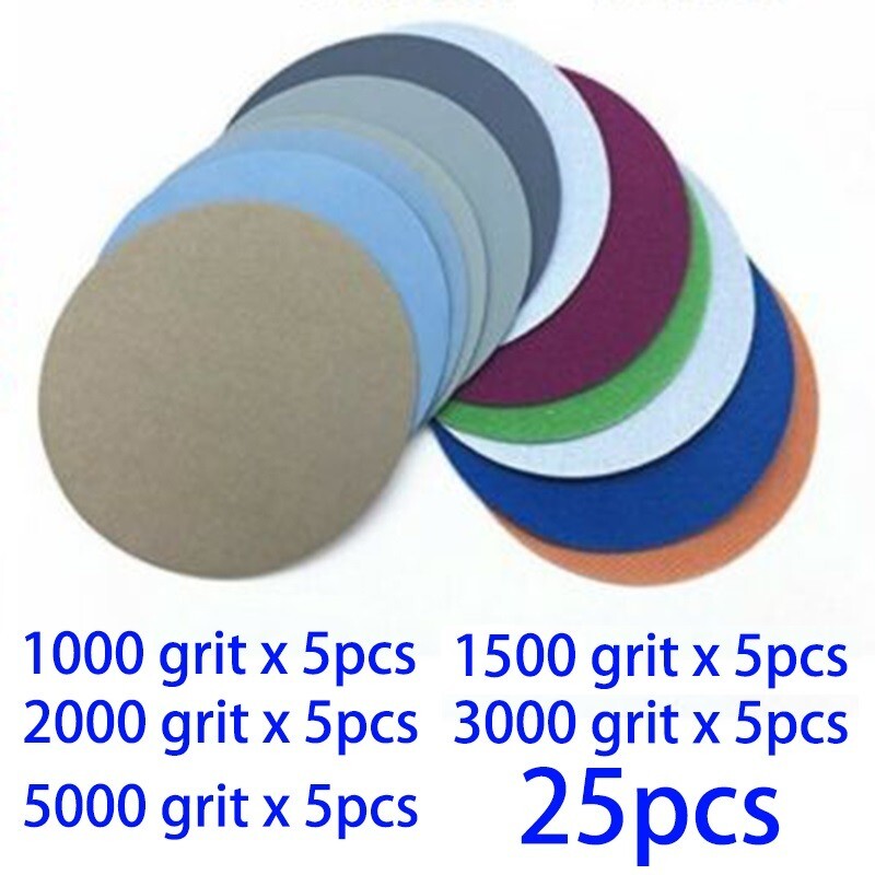 25pcs 4 Inch Hook&Loop Wet/Dry 1000 1500 2000 3000 5000 Grit