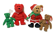 Collectible Lot of 4 Beanie Babies and Teenie Beanie Bears See Description
