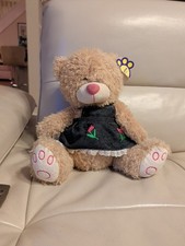 Cuddles Collection /Cute Girl Teddy Bear,  Soft  Plush Toy,Demin dress, cuddly