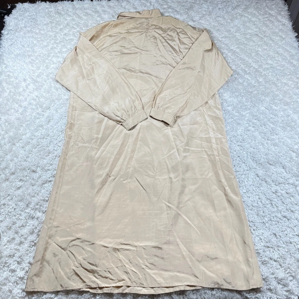 Max Mara 女式衬衫连衣裙 42 米色胶囊 Old Money Luxe Quiet Luxury Chic — 第 2/4 张图片