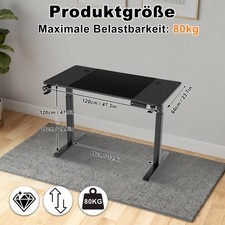 Höhenverstellbarer Schreibtisch elektrisch mit USB-Ladeanschluss 120/140/160 CM