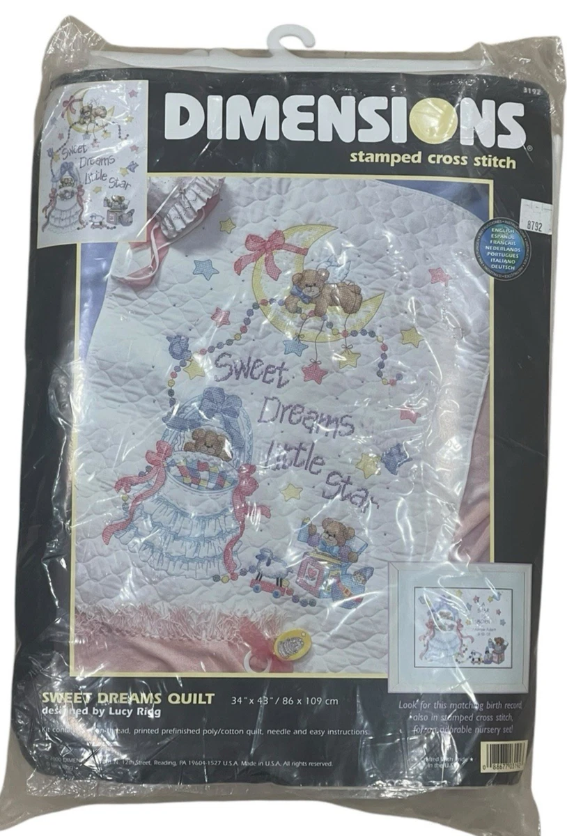 Dimensions Baby Hugs Tiny Treasures – Kit Trapunta A Punto Croce Stampato Per Bambino – 86x109 Cm - 5