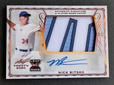 2020 Leaf Trinity Nick Bitsko PA-NB1 Rookie Autograph Letter Patch 