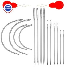 Sewing Needles Kit 14 PCS Leather Curved for Upholstery Carpet Canvas Heavy Duty