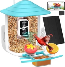 Smart Bird Feeder with Camera Solar Powered Camera Bird Feeder 2K Live Feed