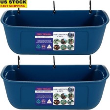 Large Animal Feeding Trough 9 Quart Hanging Poultry Feeder No Waste Durable New