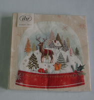 20 Servietten Schneekugel Packung Ovp Ihr Motivservietten Reh EichhöRnchen Haus