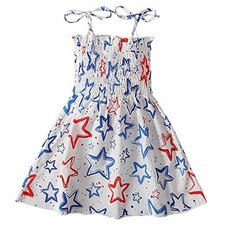 Toddler Girls Dress 4th of July Straps Dresses 18 Months Flag Star Blue Red