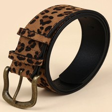 Women  s Leopard Print PU Belt   Boho Style Slim Dress Waist Fashion Accessory   
