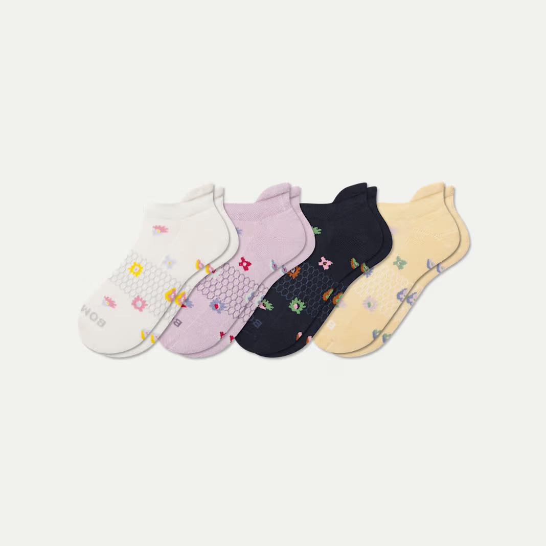 Bombas Women's Quarter Sock 4-Pack Garden Party Mix Size Medium